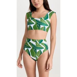 DIARRABLU Cayla Two-Piece Bikini Swimsuit in Nari Vert Size L